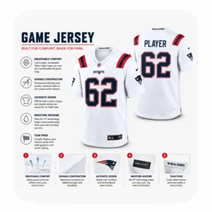Details Niko Lalos Patriots Team White Jersey