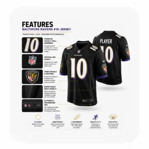 Details View For Lajohntay Wester Black Game Day Ravens Jersey