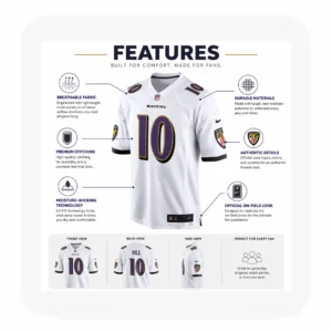 Details View For Lajohntay Wester White Game Ravens Jersey