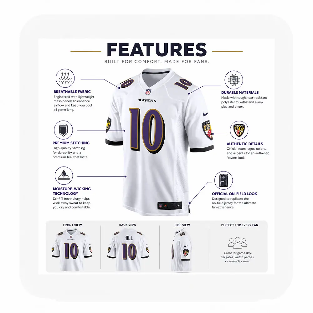 Details View For Lajohntay Wester White Game Ravens Jersey Details View For Lajohntay Wester White Game Ravens Jersey