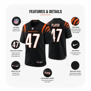 Details View For Swayze Bozeman Bengals Team Black Game Jersey