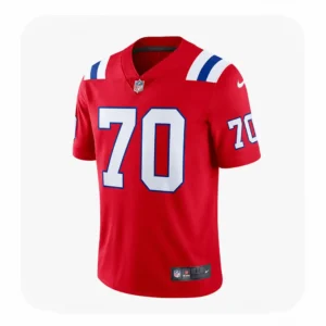 Caedan Wallace Red #70 Patriots Game Jersey