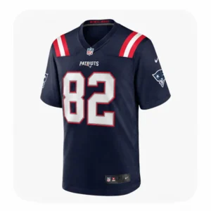 Eli Raridon Patriots Team #82 Navy Game Jersey