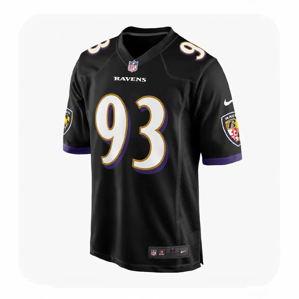 Front View For Calais Campbell Black Ravens Game Jersey Front View For Calais Campbell Black Ravens Game Jersey