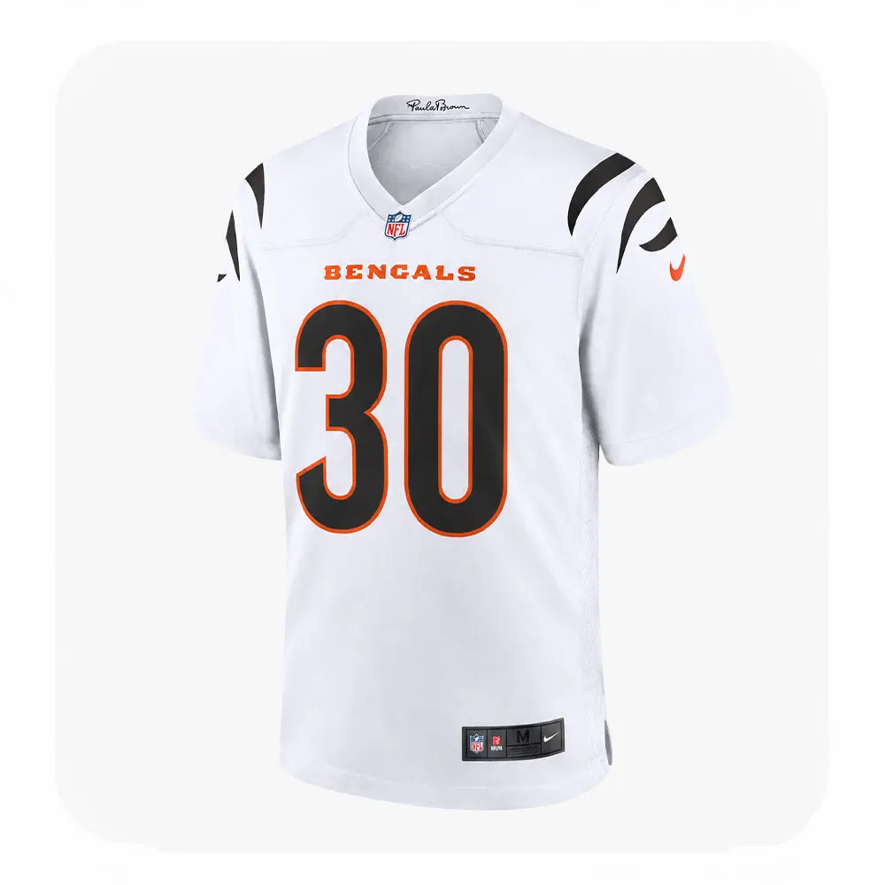 Front View For Chase Brown Bengals White Game Jersey Front View For Chase Brown Bengals White Game Jersey