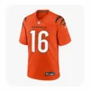 Front View For Cincinnati Bengals Joe Flacco Orange Game Jersey