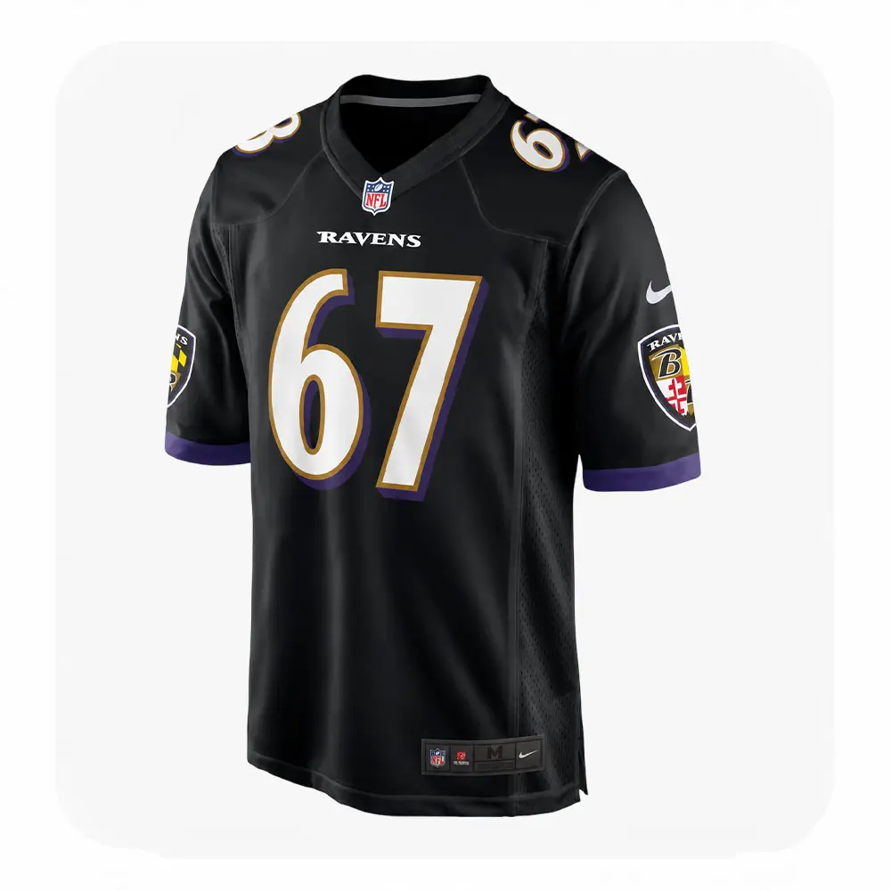 Front View For Corey Bullock Black Ravens Game Jersey Front View For Corey Bullock Black Ravens Game Jersey