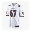 Front View For Corey Bullock White Ravens Team Game Jersey