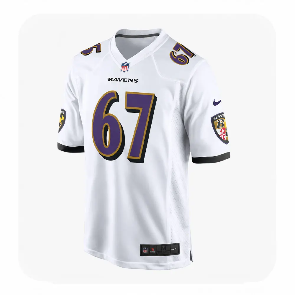 Front View For Corey Bullock White Ravens Team Game Jersey Front View For Corey Bullock White Ravens Team Game Jersey