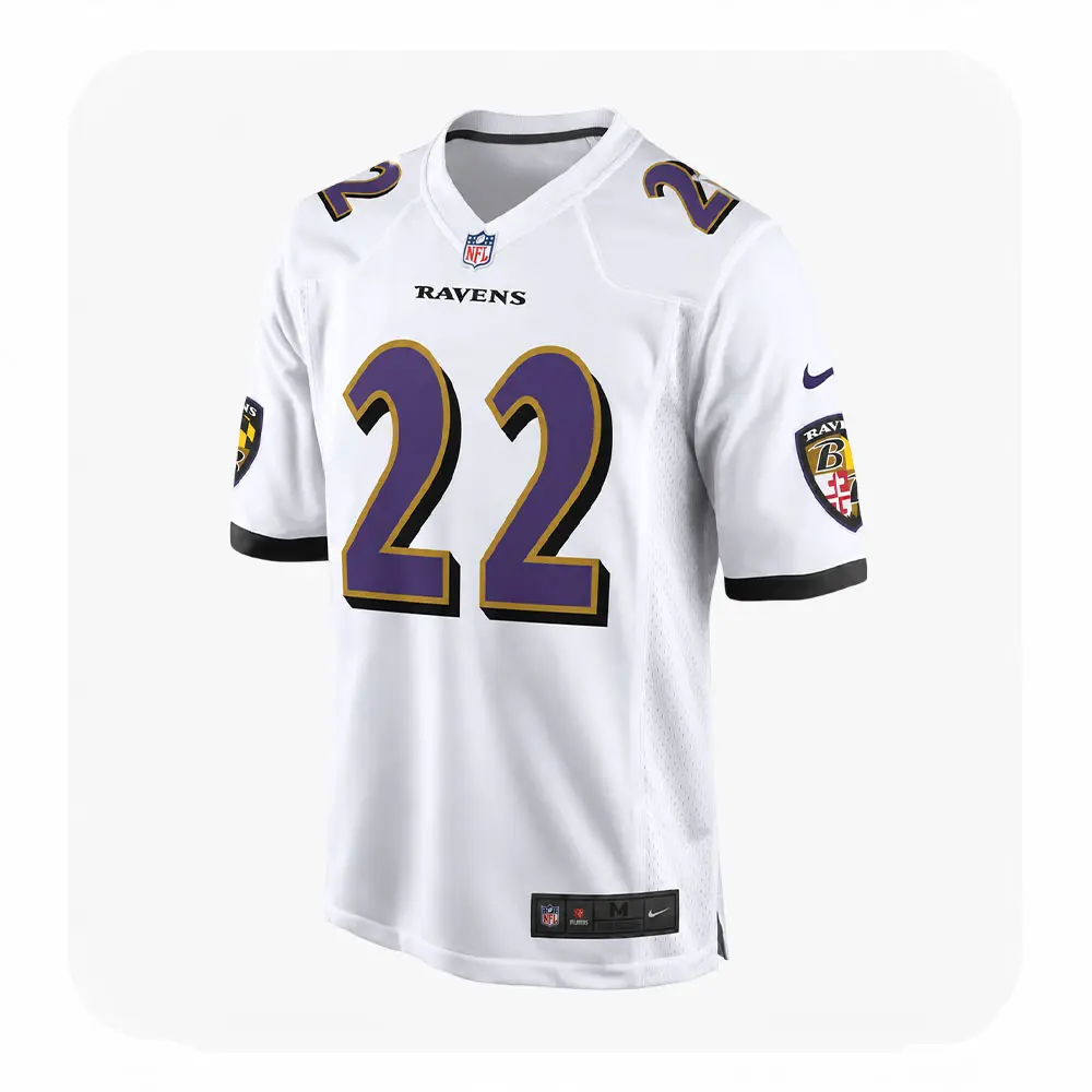 Front View For Derrick Henry White Game Ravens Team Jersey Front View For Derrick Henry White Game Ravens Team Jersey