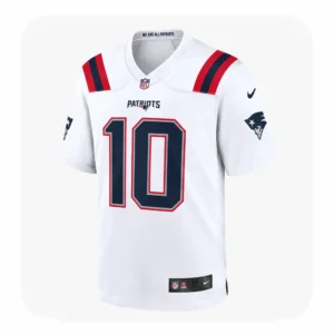 Drake Maye Patriots Team White Game  Jersey