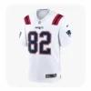 Front View For Eli Raridon New England Patriots 82 White Jersey