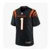Front View For JaMarr Chase Black Bengals Game Jersey