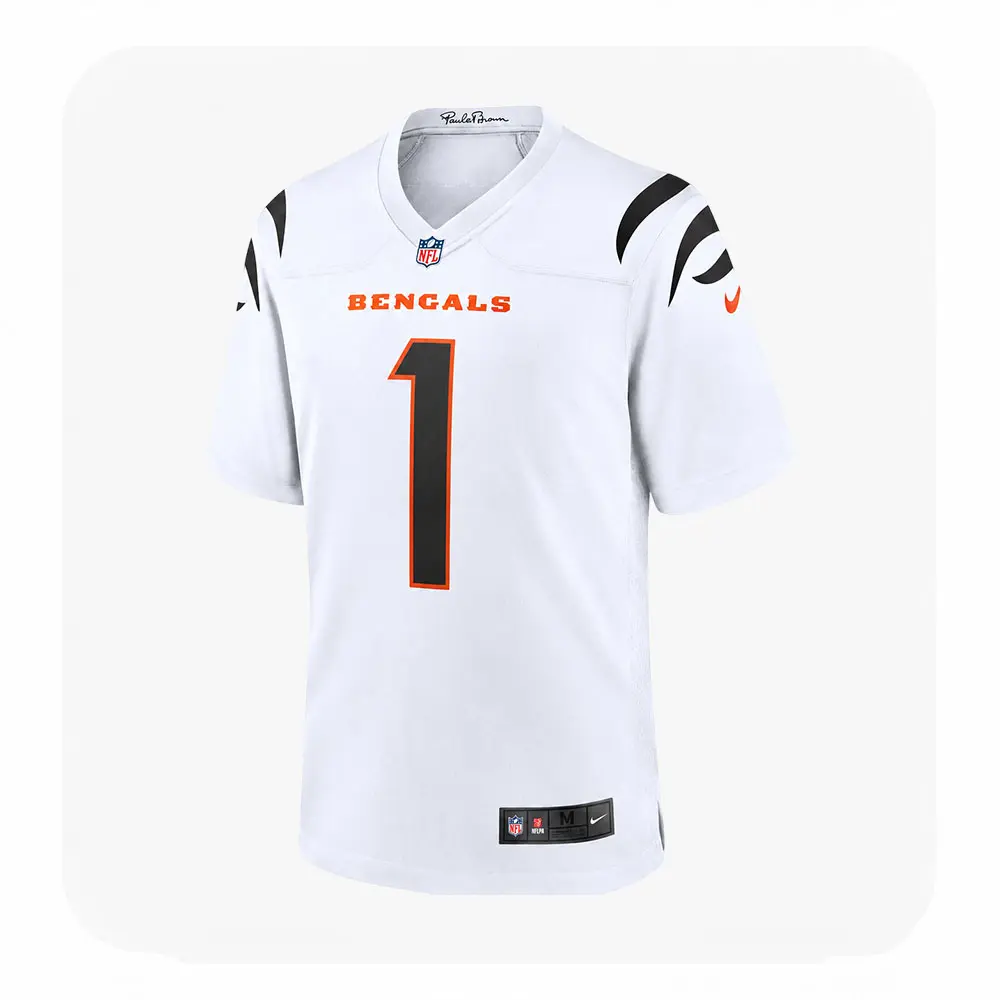 Front View For Ja'Marr Chase White Cincinnati Bengals Game Jersey Front View For JaMarr Chase White Cincinnati Bengals Game Jersey