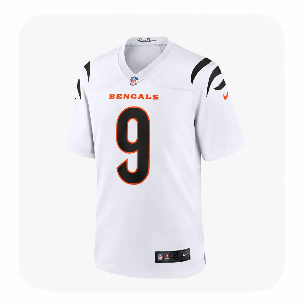 Front View For Joe Burrow Bengals White Game Jersey Front View For Joe Burrow Bengals White Game Jersey