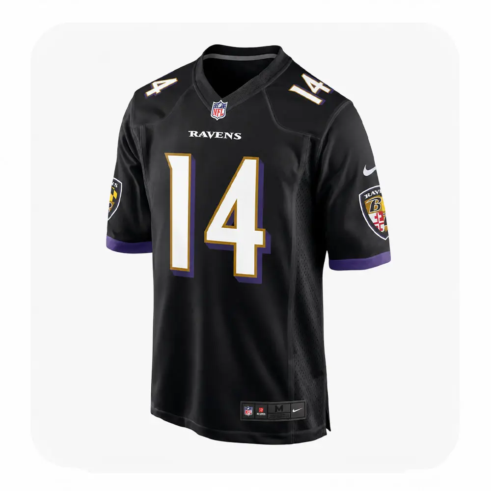 Front View For Kyle Hamilton Black Ravens Game Jersey Front View For Kyle Hamilton Black Ravens Game Jersey