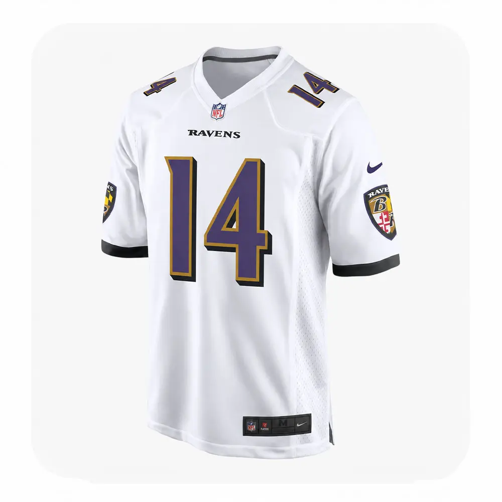Front View For Kyle Hamilton White Ravens Team Fan Jersey Front View For Kyle Hamilton White Ravens Team Fan Jersey