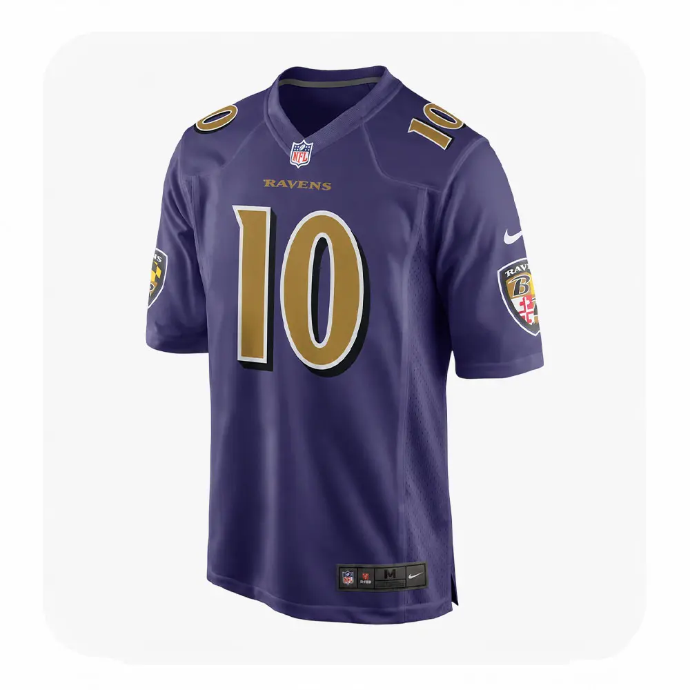 Front View For Lajohntay Wester Ravens Team Purple Game Jersey Front View For Lajohntay Wester Ravens Team Purple Game Jersey