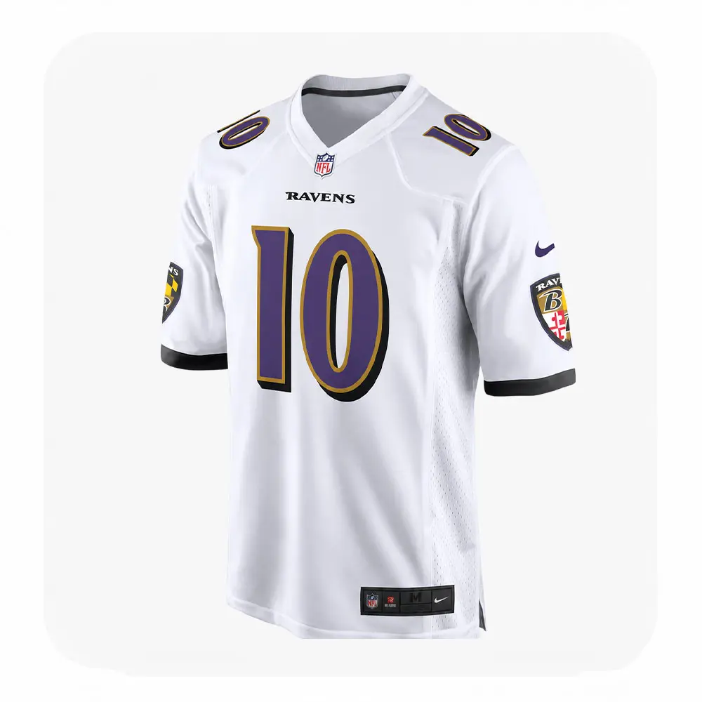 Front View For Lajohntay Wester White Game Ravens Jersey Front View For Lajohntay Wester White Game Ravens Jersey