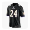 Front View For Malaki Starks Ravens Team Black Game Jersey