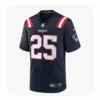 Front View For Marcus Jones Patriots Game Navy Jersey