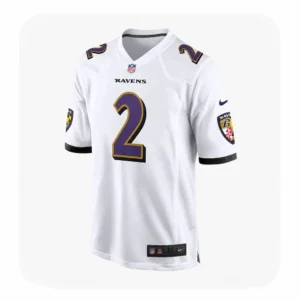 Nate Wiggins Baltimore Ravens White Game Jersey