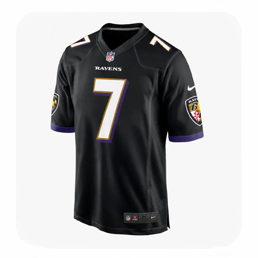 Front View For Rashod Bateman Game Ravens Black Jersey Front View For Rashod Bateman Game Ravens Black Jersey