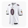 Front View For Roquan Smith Baltimore Ravens Team White Game Jersey