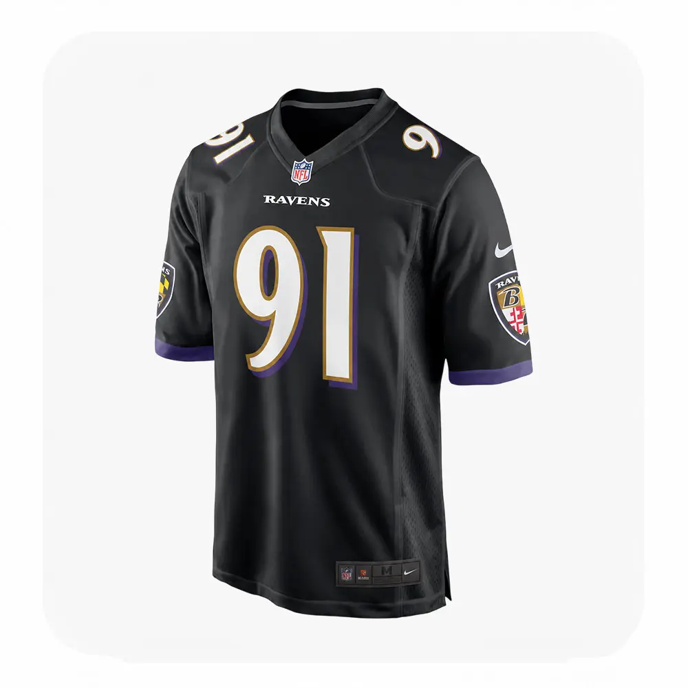 Front View For Trey Hendrickson Black Ravens Team Jersey Front View For Trey Hendrickson Black Ravens Team Jersey