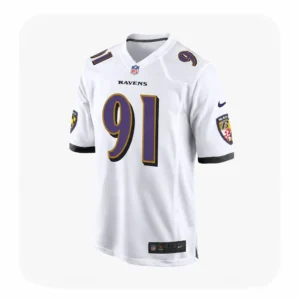 Trey Hendrickson White Game Baltimore Ravens Jersey