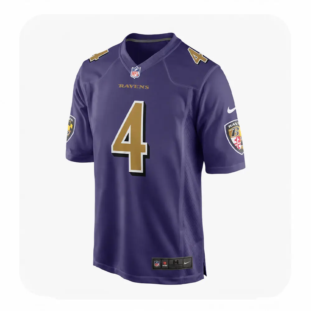 Front View For Zay Flowers Purple Ravens Game Jersey Front View For Zay Flowers Purple Ravens Game Jersey