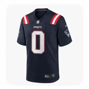 Patriots Game Christian Gonzalez Navy Jersey