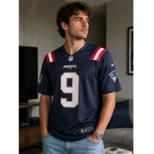 Kayshon Boutte Navy New England Patriots Game Jersey 4