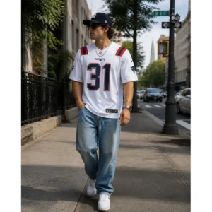 Kevin Byard white Patriots Game Jersey 3