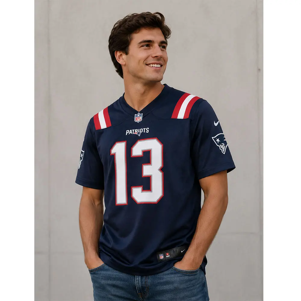 Look For Mack Hollins #13 Navy Patriots Team Jersey Look For Mack Hollins 13 Navy Patriots Team Jersey