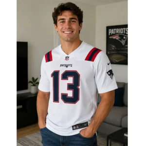 Look For Patriots Team Mack Hollins 13 White Jersey