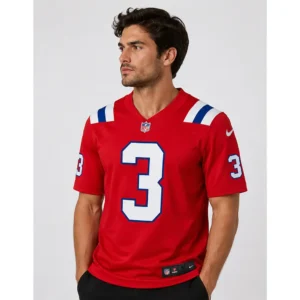 Look View For Demario Douglas Red England Patriots Game Jersey