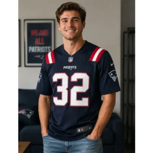Look View For New England Patriots Team TreVeyon Henderson Navy Jersey