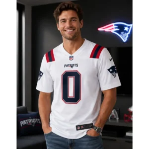 Look View New England Patriots Team Christian Gonzalez White Jersey