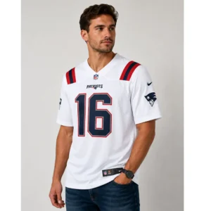 Look. Mens Tommy DeVito White Patriots Team Game Jersey