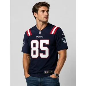 Looks For Patriots Team Hunter Henry 85 Navy Jersey