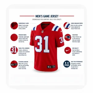 Mens Kevin Byard Red Patriots Game Jersey 2