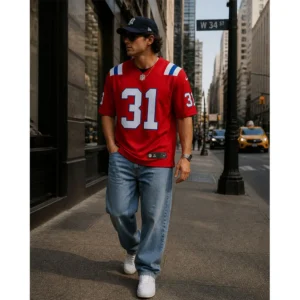Mens Kevin Byard Red Patriots Game Jersey 3