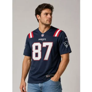 Mens Romeo Doubs Navy New England Patriots Team Jersey