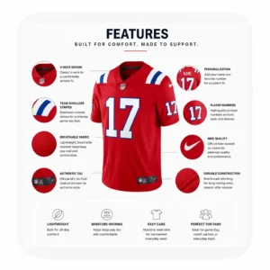 Patriots Bryce Red Game Jersey