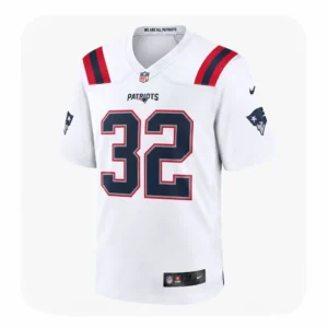TreVeyon Henderson White Patriots Team #32 Jersey