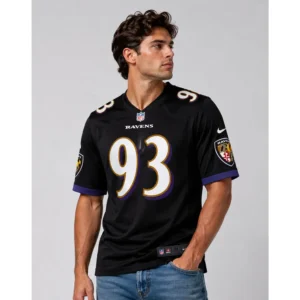 View For Calais Campbell Black Ravens Game Jersey