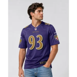 View For Calais Campbell Purple Game Baltimore Ravens Jersey