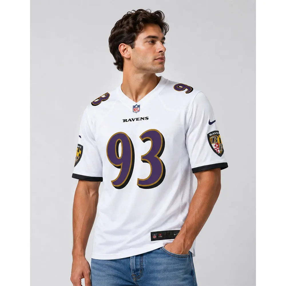 View For Calais Campbell White Game Ravens Jersey View For Calais Campbell White Game Ravens Jersey