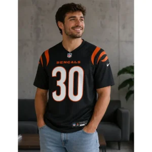 View For Chase Brown Bengals Team Black Game Jersey